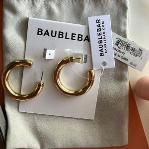 Medium Gold Hoops from Bauble bar. New! Free shipping 📫